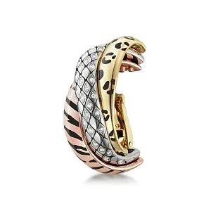 Cartier Моно-серьга Trinity single earring, lacquer, half-paved - фото 1
