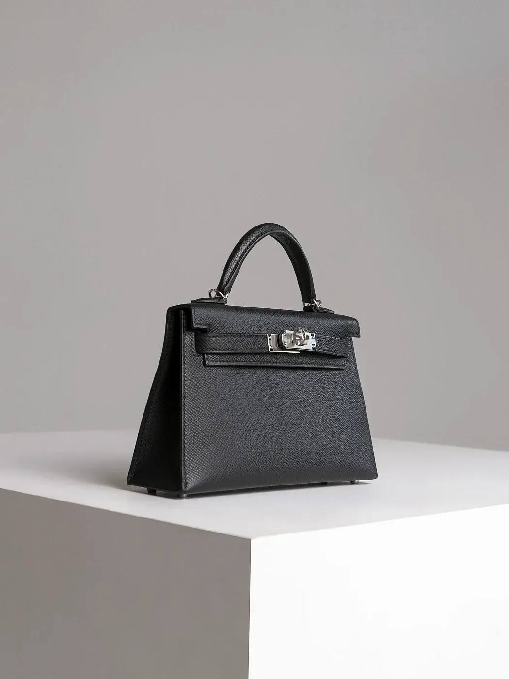 Hermès Сумка Kelly Mini 20 Black Epsom Palladium Hardware - фото 4