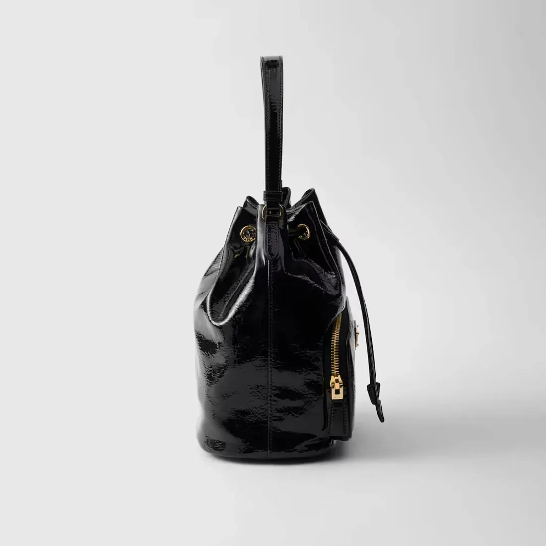 Prada Сумка Duet из лакированной кожи naplak Black - фото 4