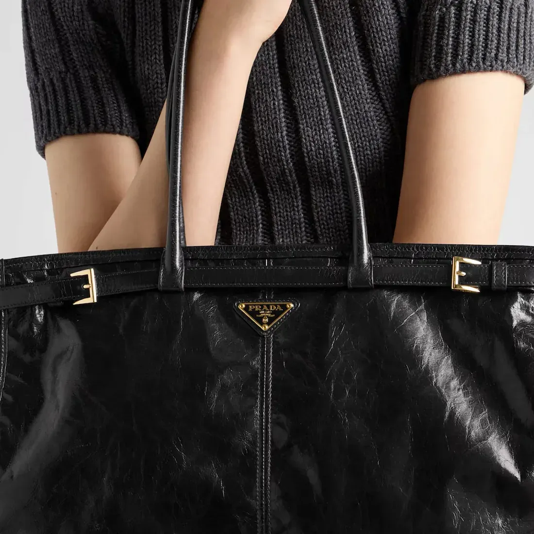 Prada Сумка большого размера из кожи Black - фото 6