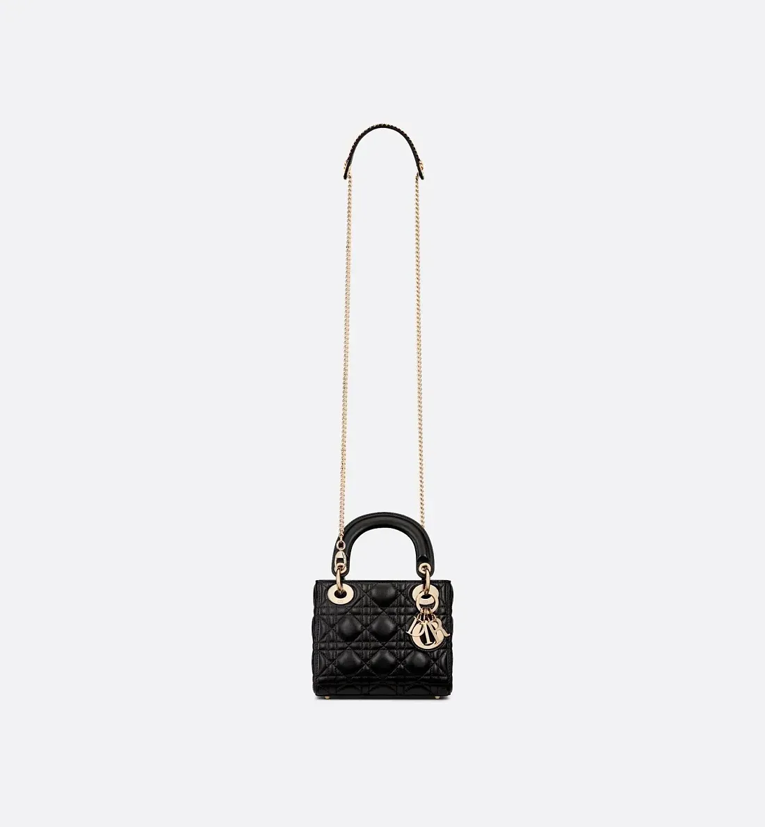 Dior Сумка Lady cannage lambskin мини-формата Black - фото 7