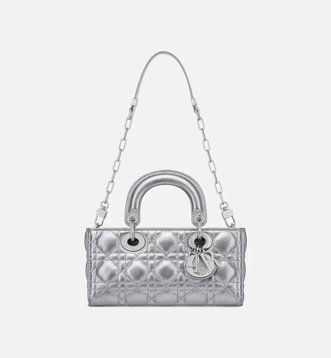 Dior Сумка Lady D-Joy silver-tone metallic маленького формата - фото 6