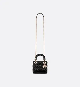 Dior Сумка Lady cannage lambskin мини-формата Black - фото 7