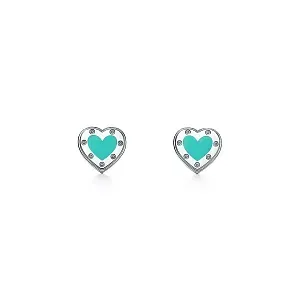 Tiffany & Co. Серьги Love Blue Heart Mini Earrings in Silver - фото 1