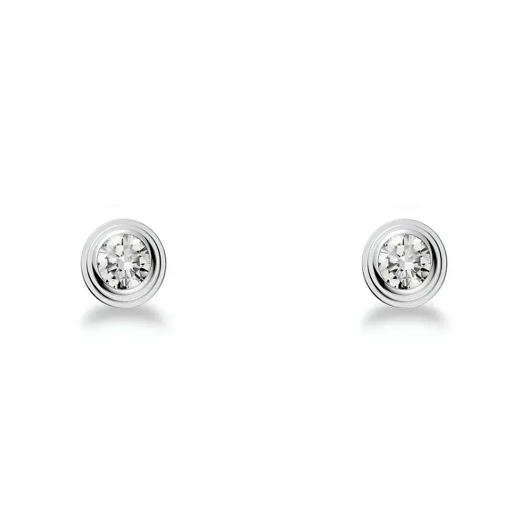 Серьги Cartier d'Amour stud earrings, 2 diamonds, small model White Gold - фото 1