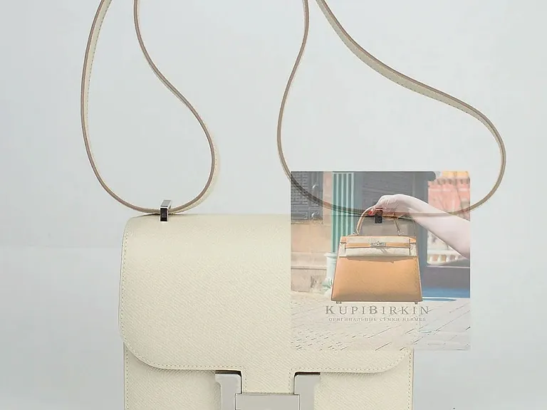 Hermes Constance 18 Craie Epsom Palladium Hardware - фото 2