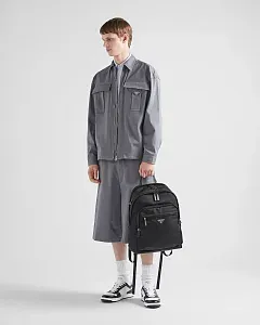Prada Рюкзак из ре-нейлона и сафьяновой кожи Black - фото 2