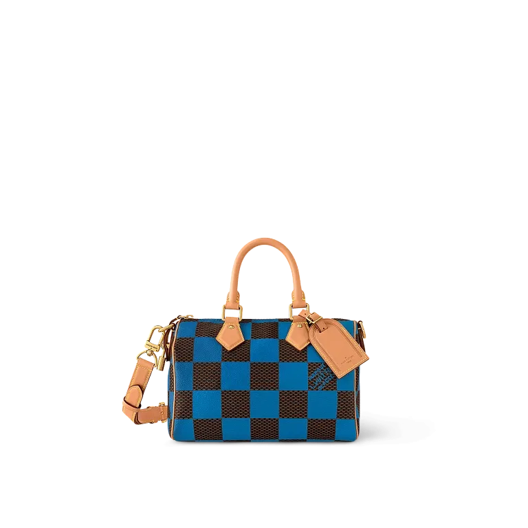 Сумка Speedy 25 с плечевым ремнем Louis Vuitton Blue - фото 1