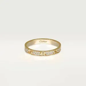 Cartier Кольцо Love маленькая модель c бриллиантовым паве Yellow Gold - фото 1