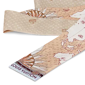 Louis Vuitton Шелковая лента Map Beige - фото 2