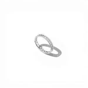 Tiffany & Co. Обручальное кольцо T True Narrow Ring in White Gold with Pave Diamonds - фото 3
