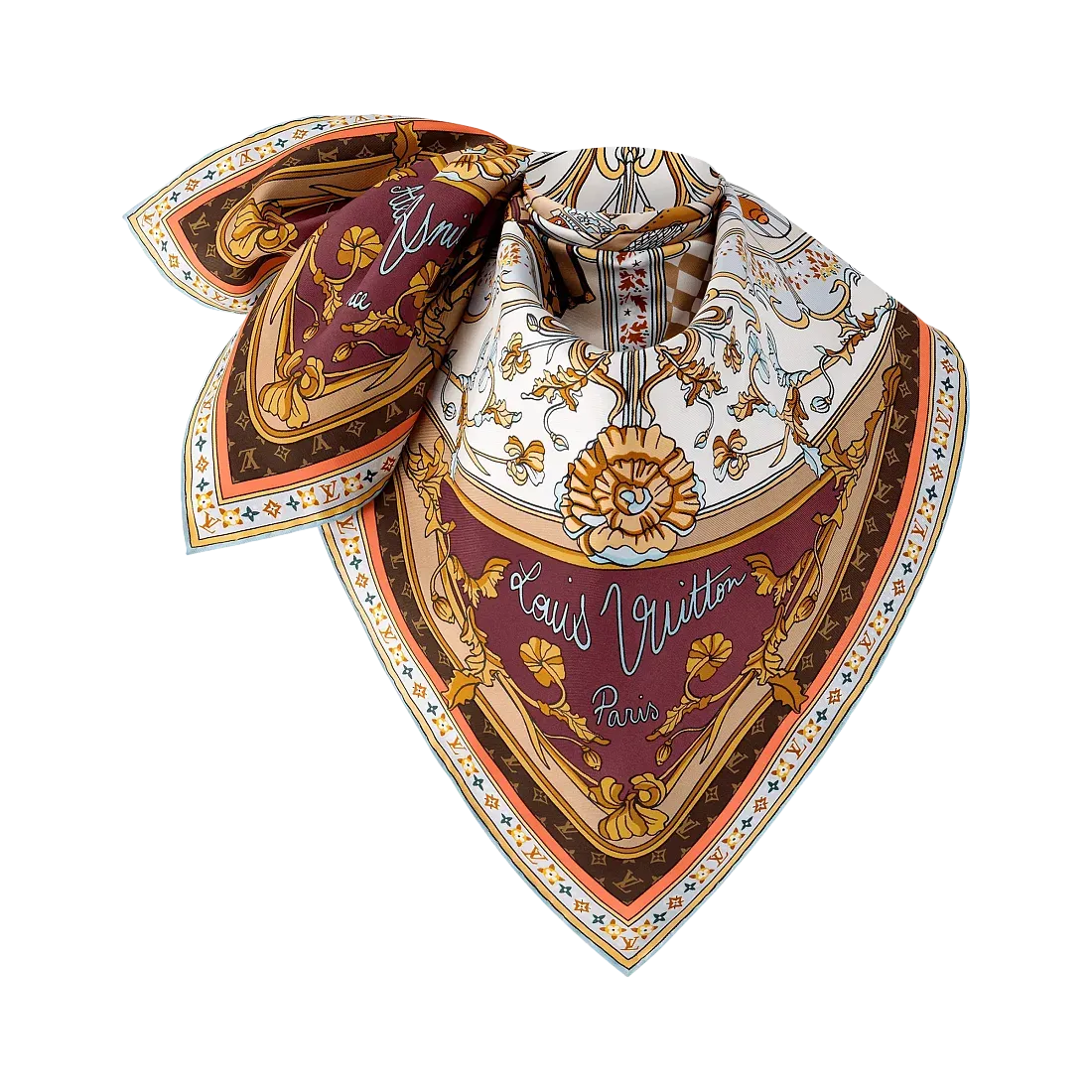 Louis Vuitton Платок-каре Maison De Famille 90 Tan - фото 2