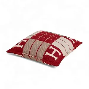 Hermès Подушка Avalon 52 см Ecru Rouge H - фото 3