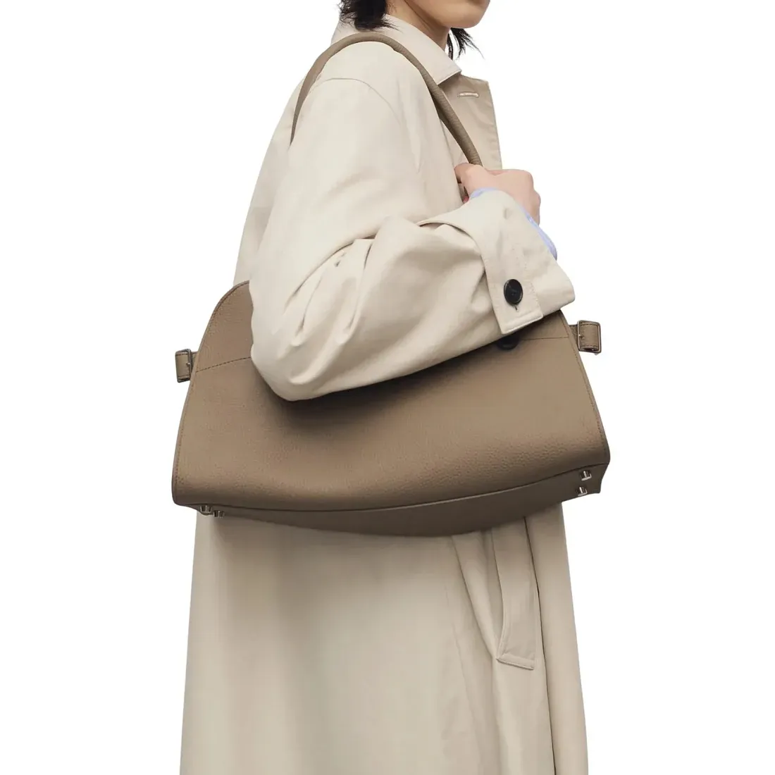The Row Сумка Soft Margaux 12 Smoked Taupe из кожи - фото 2