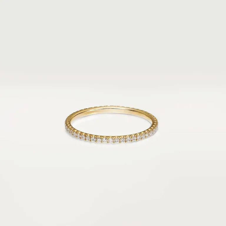 Обручальное кольцо с бриллиантовым паве Etincelle de Cartier Men 1,5 мм Yellow Gold - фото 1