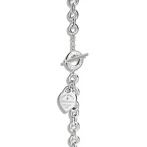 Tiffany & Co. Браслет Heart-shaped plaque bracelet in 925 sterling silver and diamond Medium - фото 3