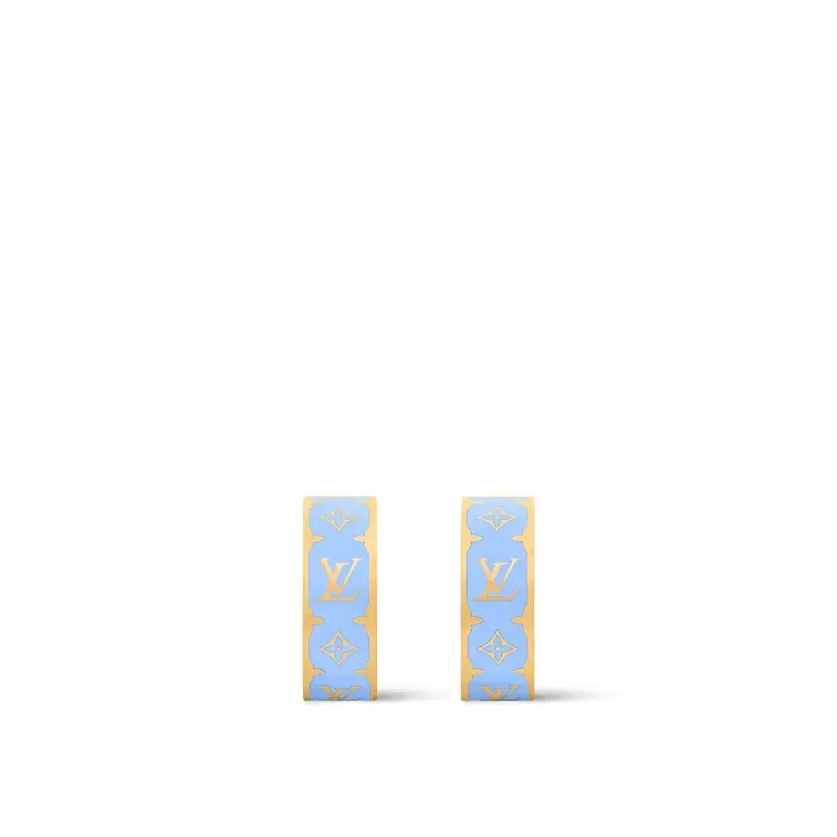 Серьги Nanogram Enamel Louis Vuitton Light Blue - фото 1