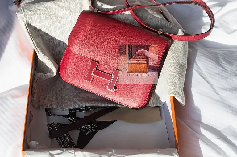 Hermes Constance 18 Rouge Grenade Epsom Rouge Grenade Hardware - фото 2