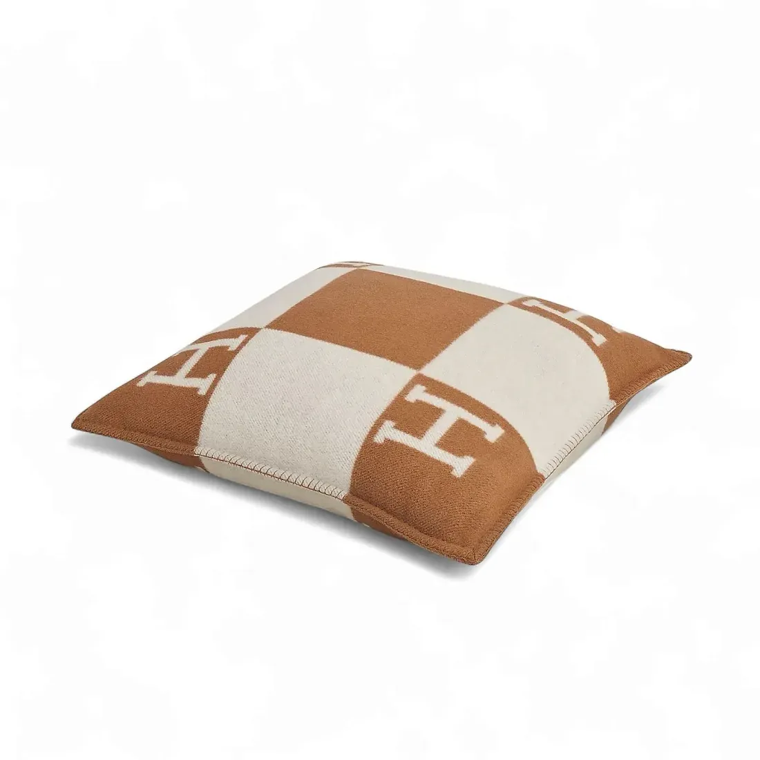 Hermès Подушка Avalon 50 см Ecru / Camel - фото 3