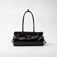 Prada Средняя кожаная сумка Black - фото 1