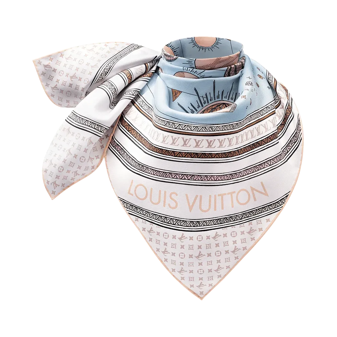 Louis Vuitton Платок-каре Eclipse 90 Bleu Clair - фото 3