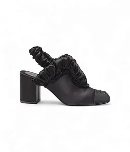 Chanel Атласные слингбэки Black - фото 1