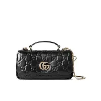 Gucci Мини-сумка с верхней ручкой GG Milano Black - фото 1