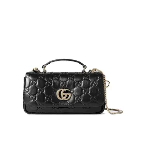 Gucci Мини-сумка с верхней ручкой GG Milano Black - фото 1