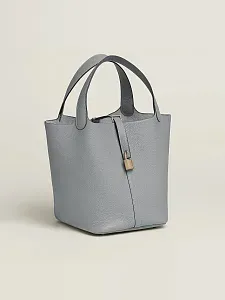 Hermès Сумка Picotin 22 Gris Pantin Clemence Gold Hardware - фото 2