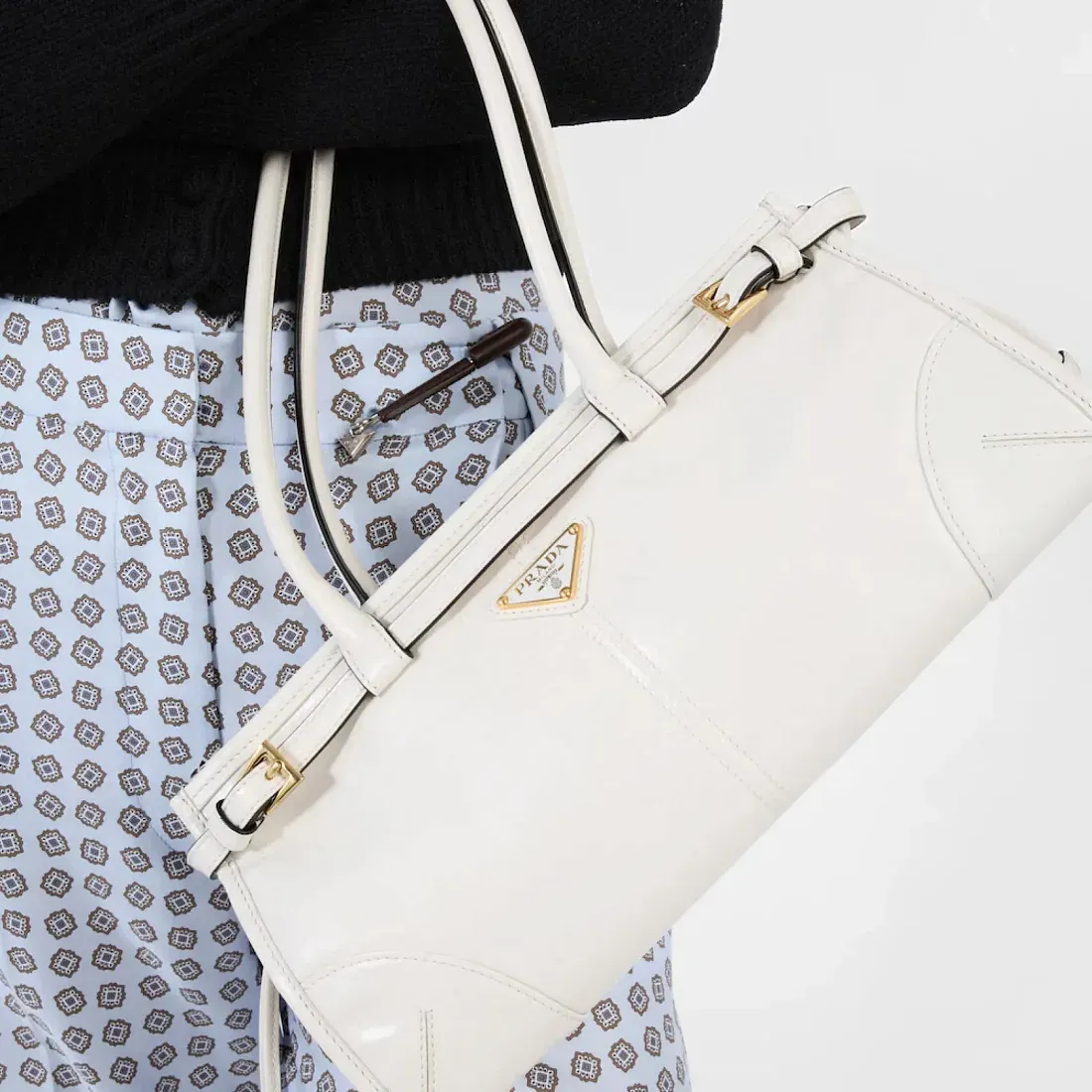 Prada Средняя кожаная сумка White - фото 6