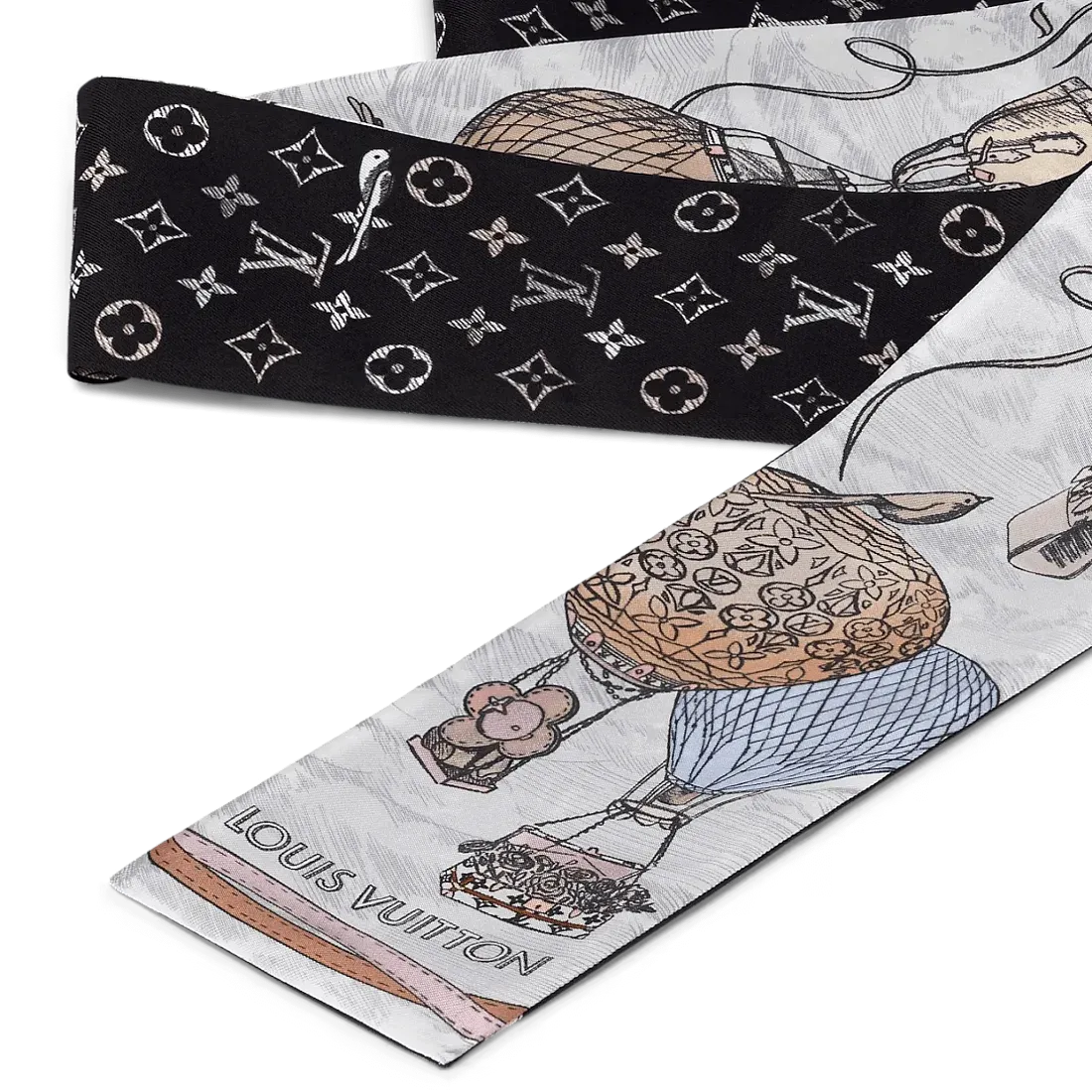 Louis Vuitton Шелковая лента Up And Away Black White - фото 2