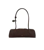 Alaïa Сумка LE TECKEL среднего размера из телячьей кожи нубука Golden Brown - фото 1