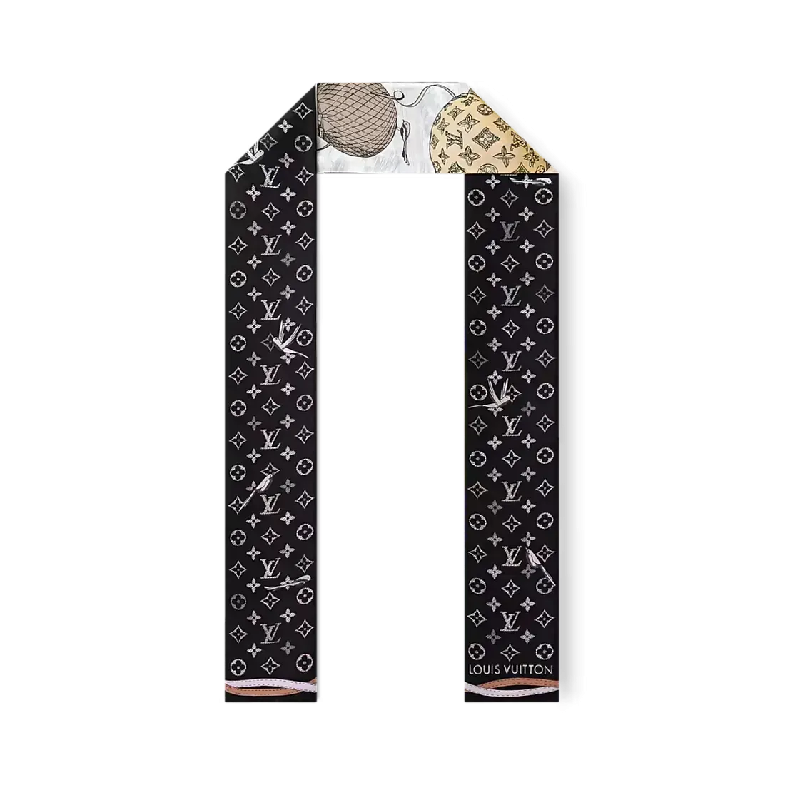 Louis Vuitton Шелковая лента Up And Away Black White - фото 3