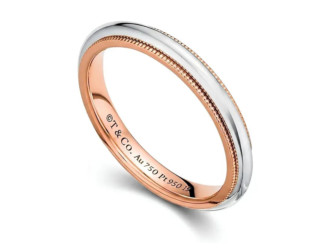 Tiffany & Co. Обручальное кольцо Together Milgrain Band Ring Men Rose Gold - фото 3