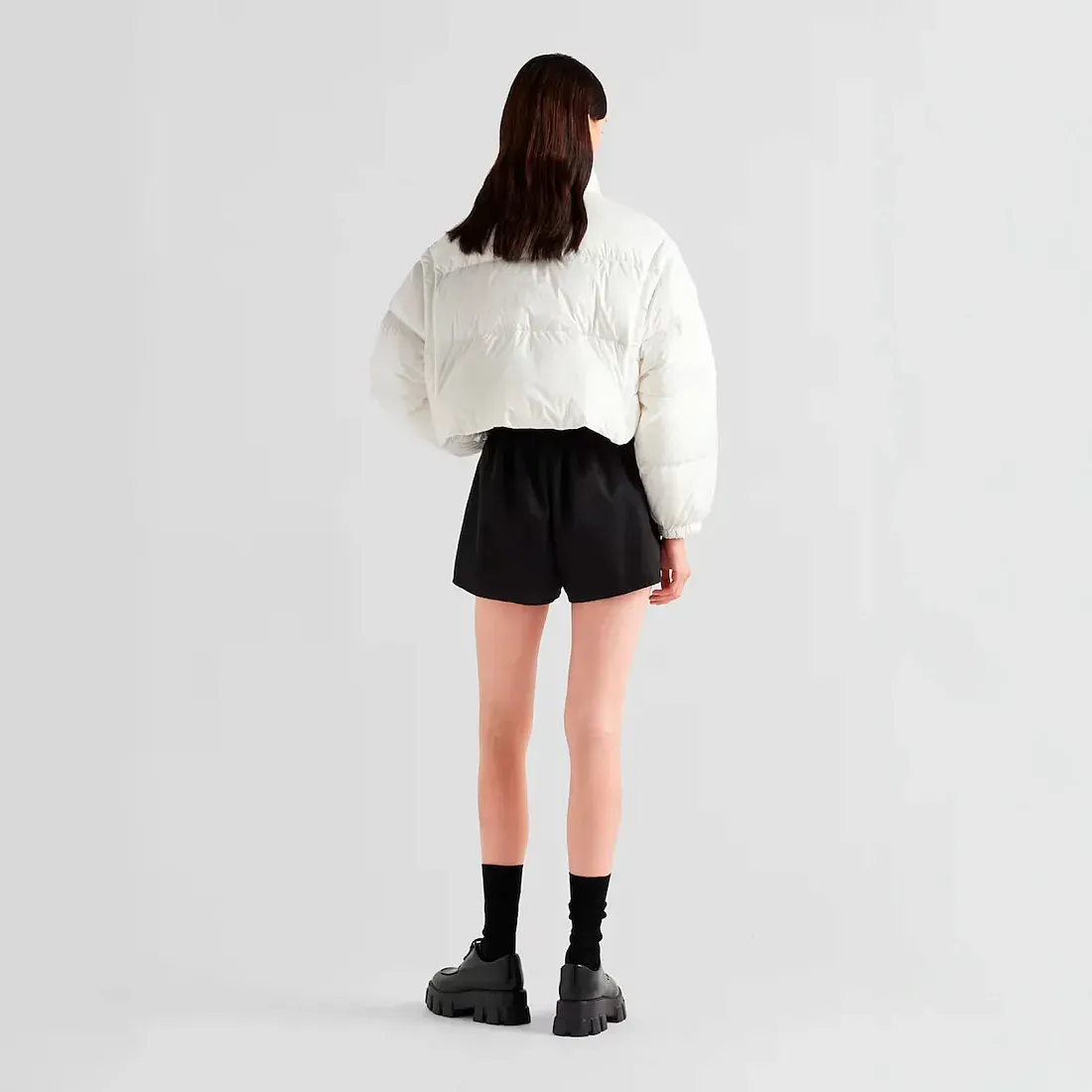 Prada Укороченный пуховик-трансформер из Re-Nylon White - фото 5