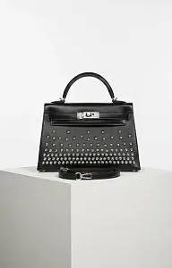 Hermès Сумка Kelly Sellier Mini 20 Cloute Black Box Palladium Hardware - фото 1