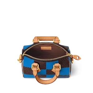 Louis Vuitton Сумка Speedy 18 Damier Pop с плечевым ремнем Blue - фото 3