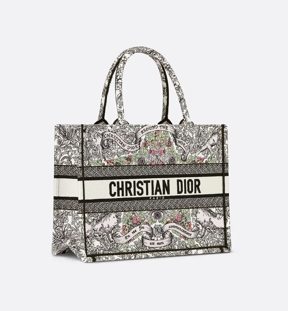 Dior Сумка Book Tote around the world motif среднего формата Latte - фото 2