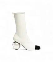 Chanel Кожаные сапоги White/Black - фото 1