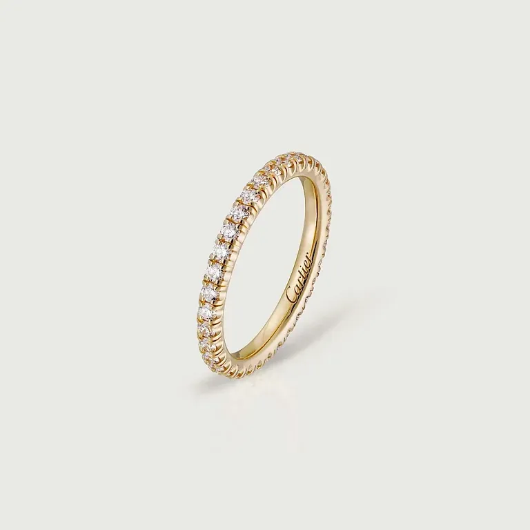 Обручальное кольцо с бриллиантовым паве Etincelle de Cartier Men 2 мм Yellow Gold - фото 1