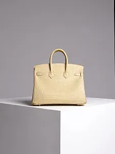 Hermès Cумка Birkin 25 Vanille Alligator Mississippiensis Matt Gold Hardware - фото 4