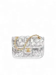 Chanel Мини-сумка Flap Silver - фото 1