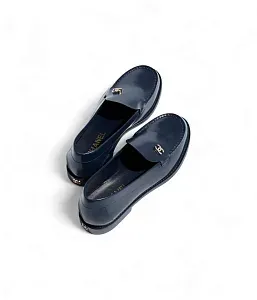 Chanel Кожаные мокасины Navy Blue - фото 2