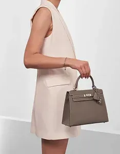Hermès Сумка Sellier Kelly 25 Etoupe Epsom Palladium Hardware - фото 2