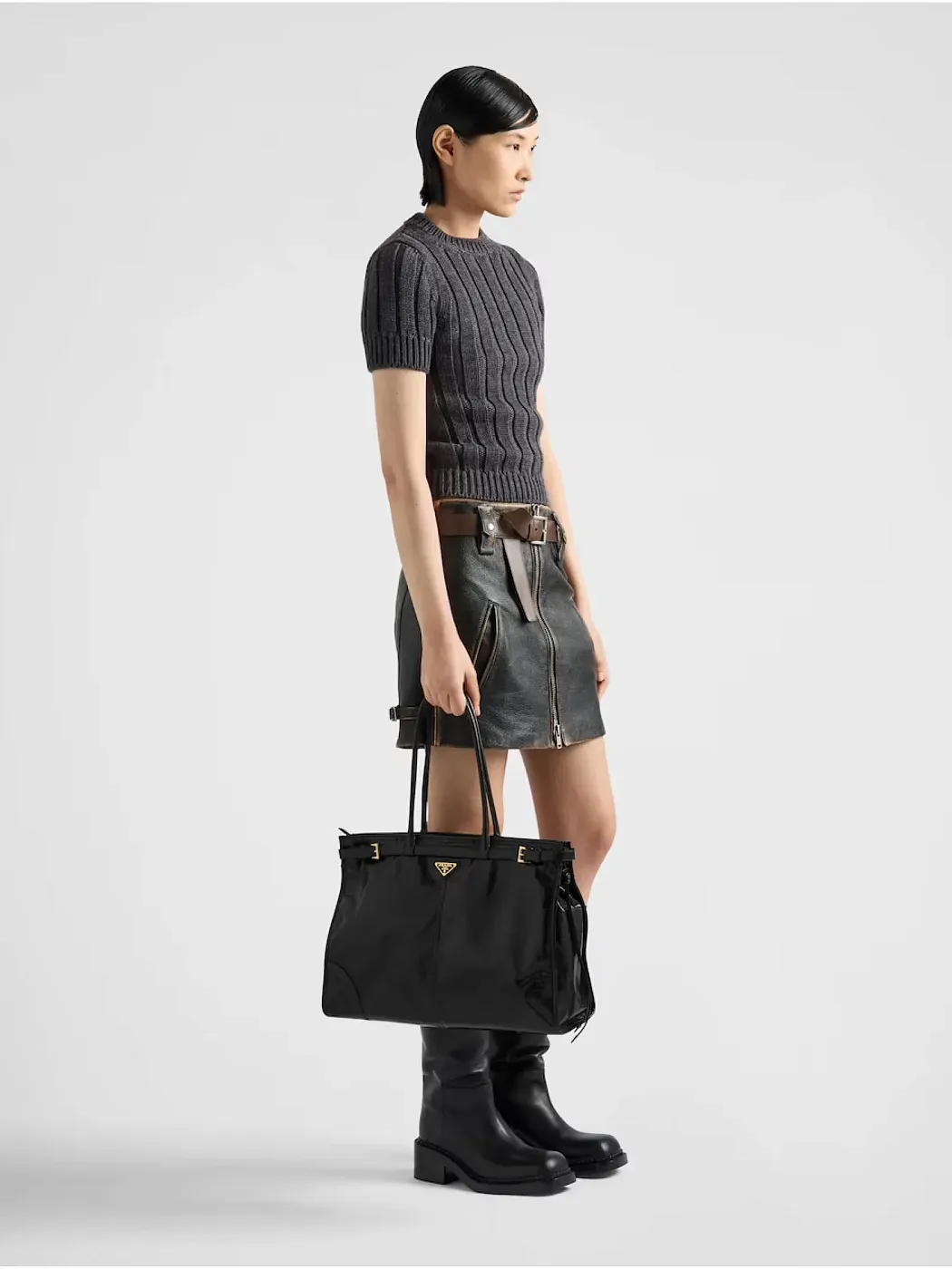 Prada Сумка большого размера из кожи Black - фото 9