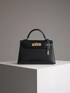 Hermès Сумка Kelly Mini 20 Black Box Gold Hardware - фото 8