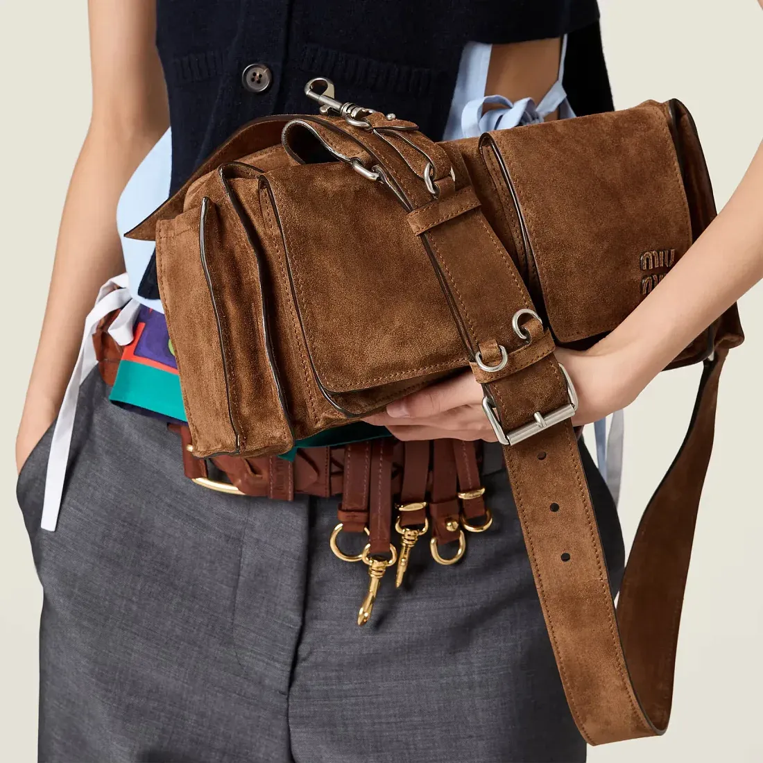 Miu Miu Сумка Utilitaire Cocoa Brown - фото 5