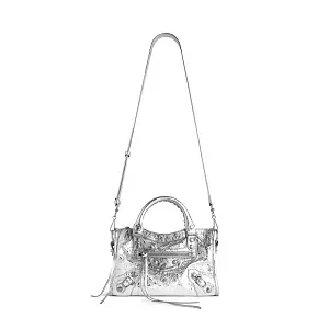 Balenciaga Сумка Hourglass Metallized мини формата - фото 4