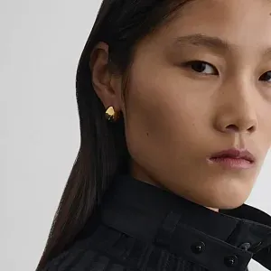 Phoebe Philo Серьги-пусеты Pebble Gold - фото 2