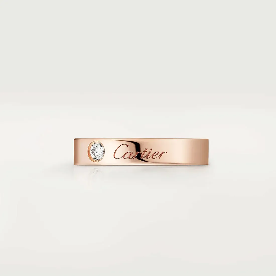 Cartier Обручальное кольцо с одним бриллиантом C de Pink Gold - фото 4